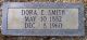 Dora Horn Smith Headstone 1882-1960